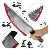GYQMBT Fake Knife Prop,2 PCS Halloween Realistic Butcher Fake Slasher Knife,Cosplay Horror Party Supplies.