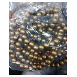 WILLBOND 16 Feet Christmas Wood Bead Garland Wooden Bead Garland for Christmas Tree Holiday Decoration(Bronze Gold)
