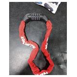 NDakter Bike Lock, 5 Digit Combination Heavy Duty Anti Theft Bicycle Chain Lock, 2.62/3.2/4.27/5/6Ft Long, High Security Resettable, Suitable for Bike, Scooter, Door, Gate, Fence-4/6mm Thick LOCKED