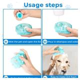 IDQQUQQ 2PCS Dog Washing Gloves and Dog Shampoo Brush, Dog Bath Brush That can add Dog Shampoo, Dog Bath Supplies Dog and Cat Bath Set