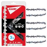 KAKEI Husqvarna Chainsaw Chain 18 Inch .325 Pitch .050 Gauge 72 Drive Links Fits Husqvarna 440, Echo CS-400, Jonsered - 591094872, 20lpx072g, H72 (3 Chains) - Semi Chisel 2 NEW 1 USED
