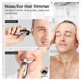 Ear and Nose Hair Trimmer Clipper - 2025 Professional Painless Eyebrow & Facial Hair Trimmer for Men Women, Battery-Operated Trimmer with IPX7 Waterproof, Dual Edge Blades for Easy Cleansing Black