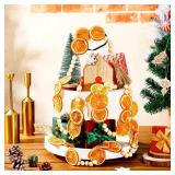 Knitgrip 8ft Christmas Dried Orange Slices Garland Wooden Bead Christmas Tree Garland Orange Xmas Ornament Rustic Bead Farmhouse Craft Gifts for Xmas Fireplace Wall Window Decor