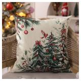 DFXSZ Christmas Pillow Covers 20x20 Inch Set of 2 Xmas Tree Decorative Throw Pillows Winter Christmas Decor for Home Couch TH-35B20