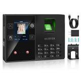 KUIIYER 4 in 1 Employee Time Clocks for Small Business (Face + Fingerprint + Palm Print + PIN) Employee Clock in & Out Machine Biometric Attendance Punch Clock