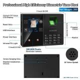 KUIIYER 4 in 1 Employee Time Clocks for Small Business (Face + Fingerprint + Palm Print + PIN) Employee Clock in & Out Machine Biometric Attendance Punch Clock