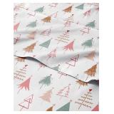 Queen Christmas Tree Sheet Set - Holiday Xmas Pattern Bedding Set - Deep Pockets - Snug Fit - 4 Piece - Wrinkle Free & Easy Care - Comfy Festive Winter - Holiday Sheets for Women, Men, Kids & Teens