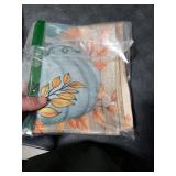 Artoid Mode Bule Polka Dot Pumpkins Eucalyptus Wood Fall Table Runner, Seasonal Autumn Kitchen Dining Table Decoration for Home Party Decor 13x72 Inch