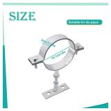 2 Sets 4 Inch Adjustable Pipe Bracket, Heavy Duty Galvanized Steel Split Ring Hanger, Round Supports for Plastic Ventilation Pipe Chimney Drainage Tube