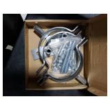 2 Sets 4 Inch Adjustable Pipe Bracket, Heavy Duty Galvanized Steel Split Ring Hanger, Round Supports for Plastic Ventilation Pipe Chimney Drainage Tube