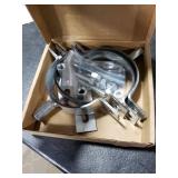 2 Sets 4 Inch Adjustable Pipe Bracket, Heavy Duty Galvanized Steel Split Ring Hanger, Round Supports for Plastic Ventilation Pipe Chimney Drainage Tube