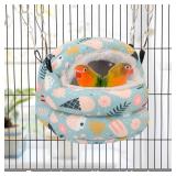 Reshiho Bird Nest House Winter Warm Bird Bed Hanging Hammock Snuggle Hut for Parakeets Budgies Cockatiels Conures Quaker Parrot (Small, Blue)
