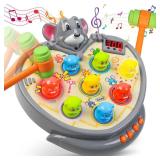 Teekdeer Hammer Pounding Game,Toys for 2 + Year Old Boys,Fine Motor Gift for Toddlers 3 4 5 Year Old,Interactive Educational Toy with 5 Game Modes,9 Music & Light,45 speedings