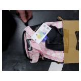 Pawaboo Pet Carrier Backpack, Adjustable Pet Front Cat Dog Carrier Backpack Travel Bag, Legs Out, Easy-Fit for Traveling Hiking Camping for Small Medium Dogs Cats Puppies, Small, Black + Pink Daisy