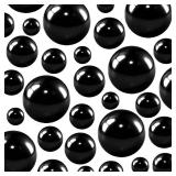 330Pcs Vase Filler, Black No Hole Faux Craft Pearl Beads for Centerpieces Vases, Party Wedding Birthday Home Makeup Table Candle Decor 8/10/14/18mm