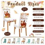 6 Pcs Thanksgiving Maple Chair Covers Fall Vintage Dining Chair Slipcovers Thanksgiving Seat Covers Autumn Pumpkin Turkey Stretch Removable Washable Dining Protector for Party Kitchen Farmhouse