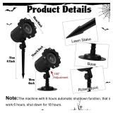 Treela Halloween Projector Lights Outdoor Dynamic Scary Scarecrow Lights Decoration Outside Indoor LED Landscape Lamp for Holiday Garden Supplies (Green)