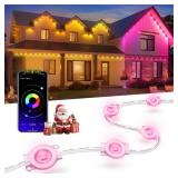 Nexillumi Permanent Outdoor Lights for House, 100ft Smart RGB LED Lights Outside with 16 Million DIY Colors, IP67 Waterproof Eternity Eaves Lighting for Christmas Halloween Holiday Daily Decorations