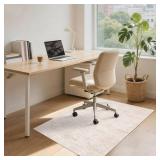 RUGSREAL Desk Chair Mat for Hard Floor & Tile, Easy-Glide Under Desk Mat for Office, Noise-Reduced Computer Rugs for Rolling Chairs, Modern Solid Non-Slip Floor Protective Mat for Chairs, 36x48 Beige