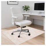 RUGSREAL Desk Chair Mat for Hard Floor & Tile, Easy-Glide Under Desk Mat for Office, Noise-Reduced Computer Rugs for Rolling Chairs, Modern Solid Non-Slip Floor Protective Mat for Chairs, 36x48 Beige
