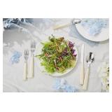 ANNOVA Silverware Set Stainless Steel Colorful Handle Tableware Kitchen Flatware Set Utensils, Includes Dinner Knives, Forks, Spoons, Salad Forks & Dessert Spoons (Cream, 20 Pieces)