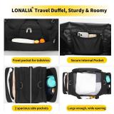 LONALIA Gym Bag Sport Duffle Bag for Men - 21 in Weekender Travel Bag with Trolley Sleeve (Black)