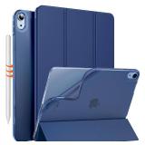 MoKo for iPad Air 11 Inch Case 7th/6th Generation M3/M2 2025/2024, iPad Air 5th/4th Gen 10.9 2022/2020, Translucent Frosted Soft TPU Back Cover, Slim Protective Cover,Auto Wake/Sleep,Navy Blue