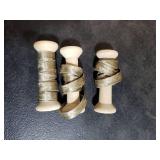 Keypan Velvet Taupe Ribbon Double-Sided Handmade Glossy Fabric Trim Wooden Spool Thin Ribbons for Christmas Tree Gift Wrapping Crafts Wedding Flower Bouquet 3/8 inch x 3 Rolls