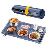 LNNIW Warming Mat for Food,Food Warming Mat,Electric Warming Tray for Buffets Party and Home Daily Use,Heating Fastly in 10s,Portable Design,Timed Function for Your Family.