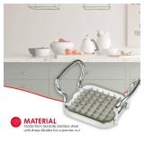 French Fry Cutter By Home Basics, French Fry Cutter Stainless Steel French Fry Slicer | With Easy Grip Handles,Silver
