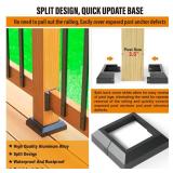 Wocepu 4 pcs 4x4 (Actual: 3.5x3.5) Aluminum Deck Post Base Cover, for Railings, Stairs, Patios, Porches, Split Deck Post Skirt (Black)
