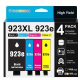923e 923XL Ink Cartridges (with Chip) Compatible with HP 923 Ink Replacement for HP OfficeJet Pro 8120e 8122e 8130e 8125e 8135e 8138e 8139e Printer (BK/C/M/Y)