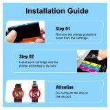 923e 923XL Ink Cartridges (with Chip) Compatible with HP 923 Ink Replacement for HP OfficeJet Pro 8120e 8122e 8130e 8125e 8135e 8138e 8139e Printer (BK/C/M/Y)