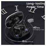 TRAUSI Open Ear Earbuds, Bluetooth 5.4 Headphones with LED Display, 46Hrs Playtime, ENC Noise Cancelling, IPX5 Waterproof, Ergonomic Earhook Design for Running, Workout, Sports