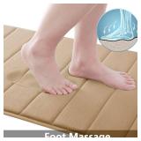 Buganda Memory Foam Bath Mat, 47 x 17, Ultra Soft and Non-Slip Bathroom Rugs, Water Absorbent and Machine Washable Bath Rug Runner for Bathroom, Shower, and Tub, Camel