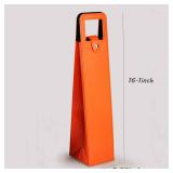 MINIDUO Wine Tote Carrier Bag, Single Bottle Wine Leather Wine bag with Handles,Reusable,Orange