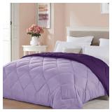 Seward Park Full Queen Size Light Purple Comforter Plum Lavender Reversible Lightweight Girls Bedding Cooling Bedspread All Season Fall Blanket