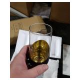 MyGift Set of 4 Black & Gold Stemless Champagne Flutes - 11 oz Wedding Party Glasses, Modern Barware for Sparkling Wine, Cocktails, Christmas Gifts (Elegant Home & Bridal Shower Essentials)