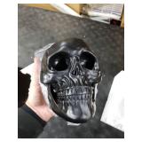 READAEER Resin Skull, Human Head Model for Home Decoration, Halloween Statue, Skull Model for Bookshelf and Desktop (Black)