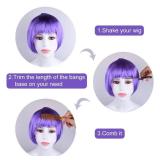KUUQA 6 Pieces Party Wigs Set, Neon Short Bob Wig Pack Costume Colorful Cosplay Wig Daily Party Hairpieces for Bachelorette Neon Party Favors, Halloween and Decorations