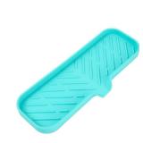 MicoYang Silicone Bathroom Soap Dishes with Drain Spout-Bathroom and Kitchen Sink Organizer,Sponge Holder,Dish Soap Tray,Perfect for Dispenser,Scrubber,Bottle,Cup on Sink or Counter-Mint 12x4