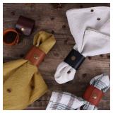 100% Genuine Leather Napkin Rings | Set of 4 | Table Decor | Leather Decor | Rustic Napkin Holders for Table Decor, Wedding, Dinner Party| Farmhouse | Rustic Leather Napkin Holder| Home Gift