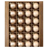 Syhood 24 Pcs Glass Christmas Ball Ornaments Set - 1.8 Small Hanging Christmas Ball Bulbs for Xmas Tree Holiday Party Decorations(Champagne)