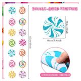 Capoda 8 Pieces Candy Party Decorations Candyland Paper Garlands Candy Paper Cutouts Lollipop Garland Banner Sweet Hanging Decor for Birthday Theme Party Supplies