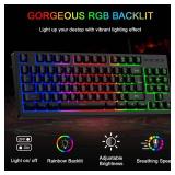 BlueFinger RGB 87 Keys Gaming Keyboard and Backlit Mouse Combo, USB Wired Rainbow Keyboard,Gaming Keyboard Set for Laptop PC Computer Game and Work