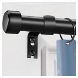 Curtain Rods for Windows 66 to 120 Inch Adjustable Heavy Duty Black Curtain Rods, 1 Inch Outdoor Rod for Patio Renter Friendly Rod Easy Install and Modern Design