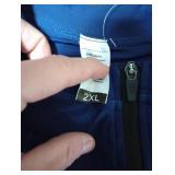 ALLTOKE Womens Full Body Rash Guard with Built in Bra Long Sleeve One Piece Swimsuit Upf50+ Zip Front Bathing Suit Navy Blue Green Leaf 2XL