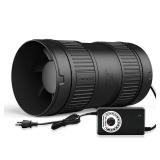 FanGoFast 4 Inch Inline Duct Fan 130CFM Airflow with Stepless Speed Control Low Noise Energy Saving Ventilation Booster Fan for Grow Tents,Workshops,Basements