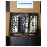 NAOEVO 7 Inch LED Light Bar, White Amber Offroad Fog/Driving Lights LED Pods with Strobe/Memory Function, 2 Leads Wiring Harness Included, Work for Truck Boat ATV UTV, 2-Pack (6 Modes)