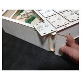 MorTime LED 24 Day Advent Calendar Decorated with Christmas Tree House and LED Lights, Lighted White Wooden Countdown to Christmas Calendar